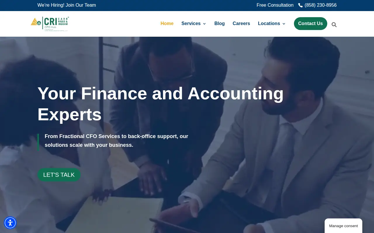 CRI CFO Hub website homepage