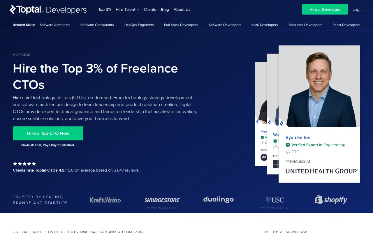 Toptal website homepage