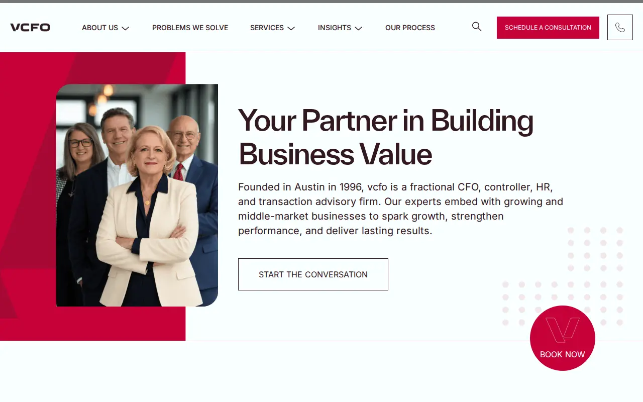 vcfo website homepage