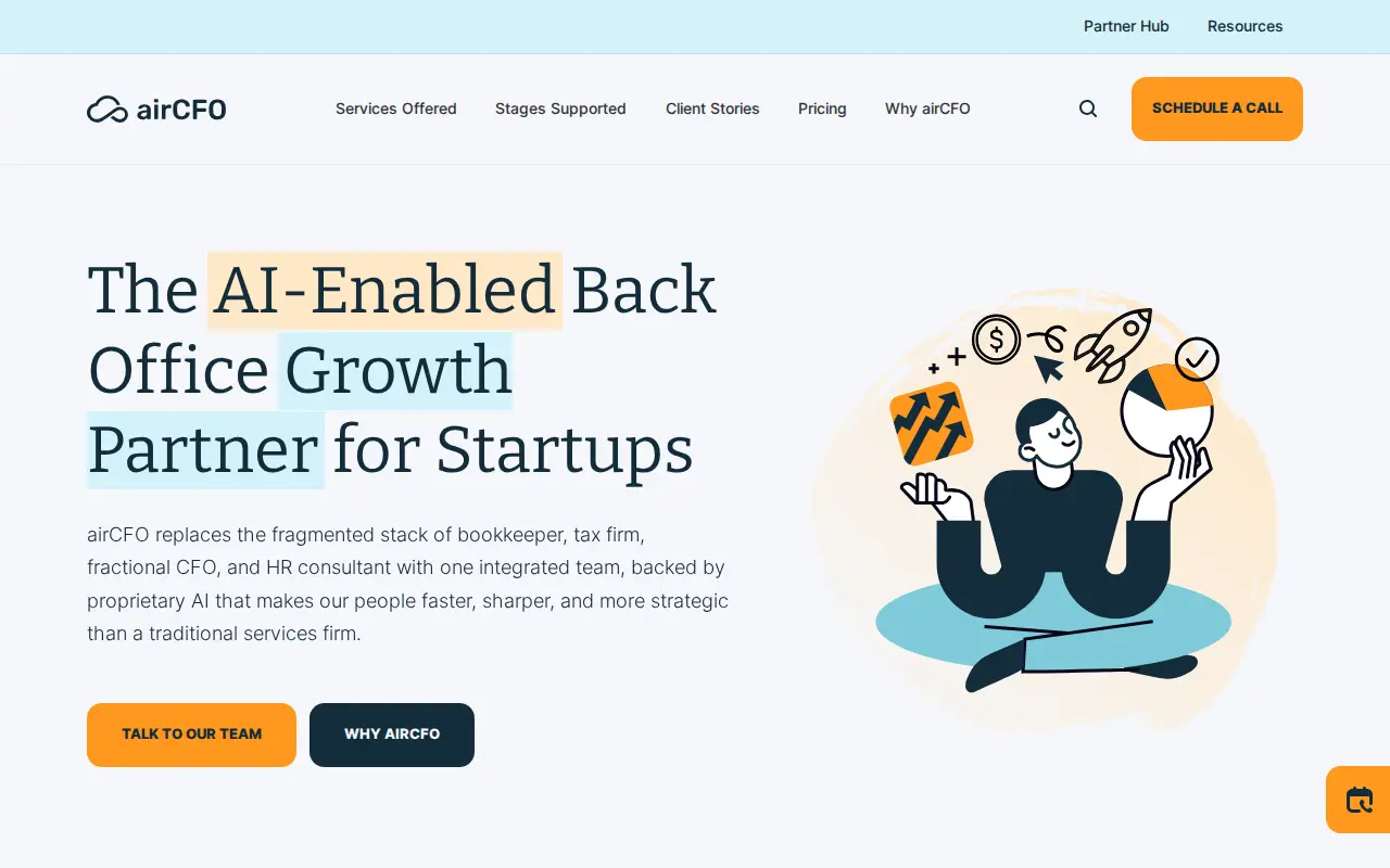 airCFO website homepage