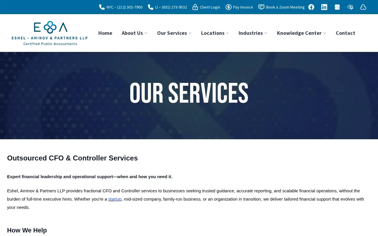 Eshel, Aminov & Partners website homepage