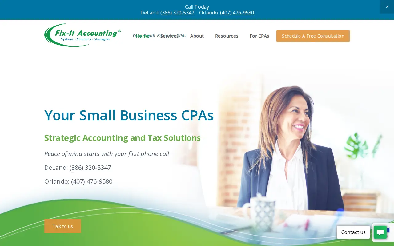 Fix-It Accounting website homepage