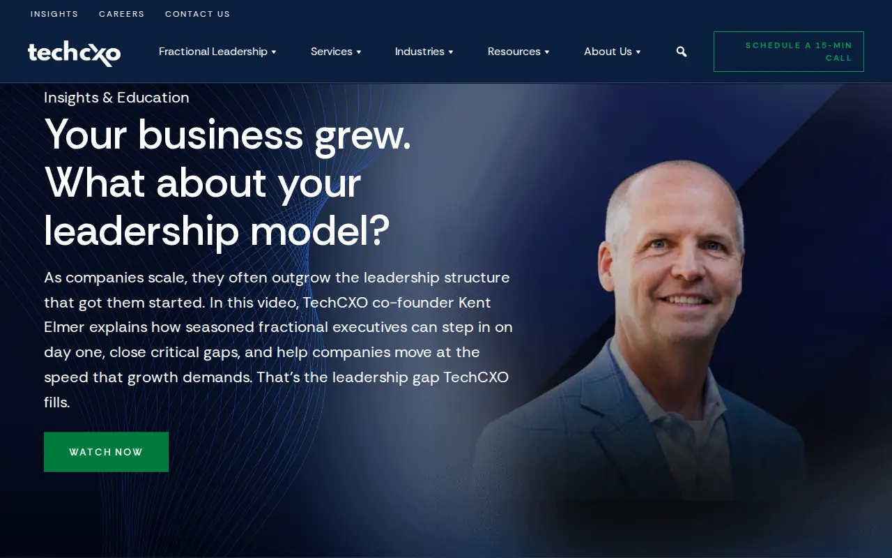 TechCXO website homepage